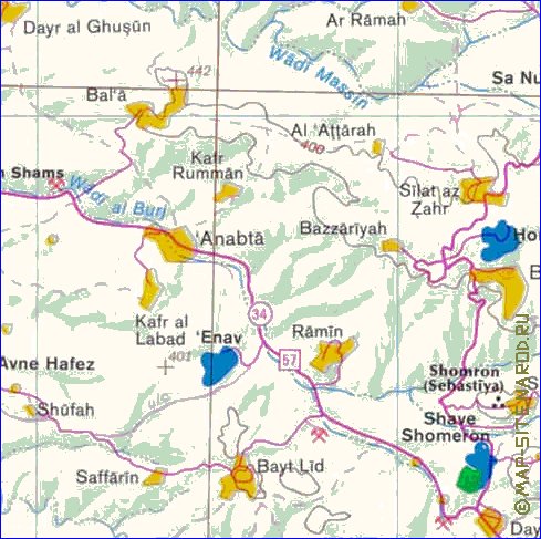 mapa de Cisjordania