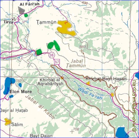 mapa de Cisjordania