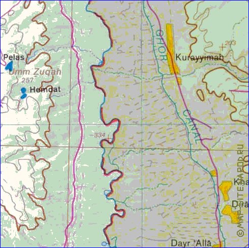 carte de Cisjordanie