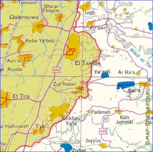 mapa de Cisjordania