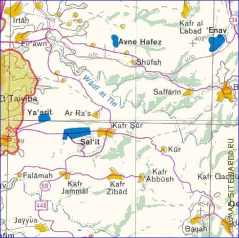 mapa de Cisjordania