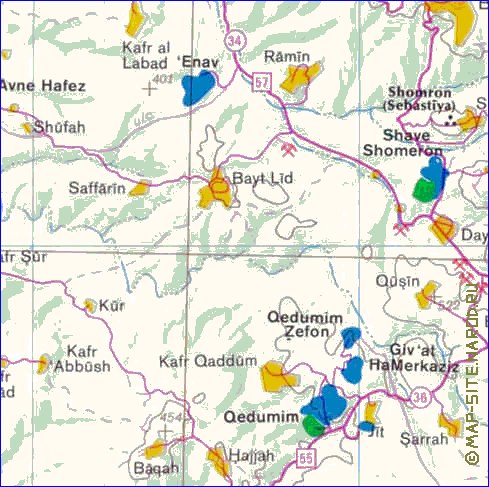 mapa de Cisjordania