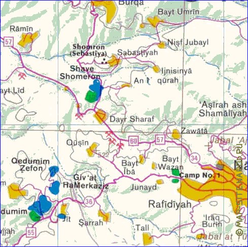 mapa de Cisjordania