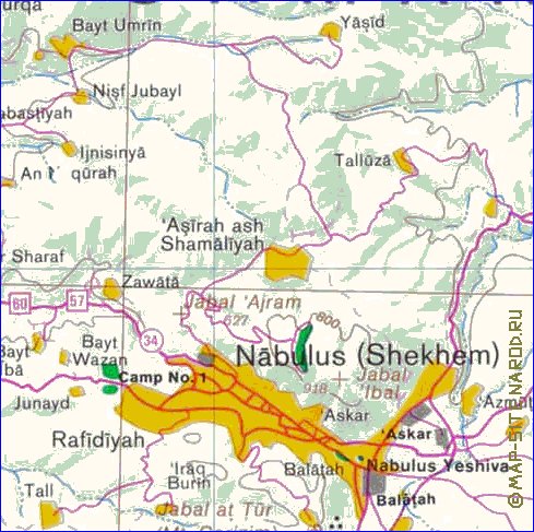 carte de Cisjordanie