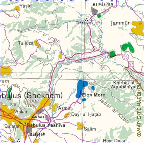 mapa de Cisjordania