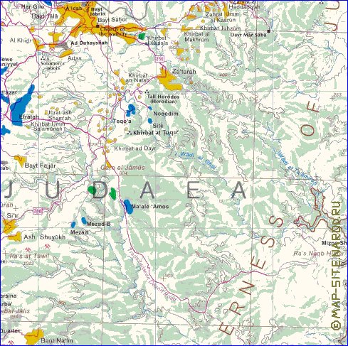 carte de Cisjordanie