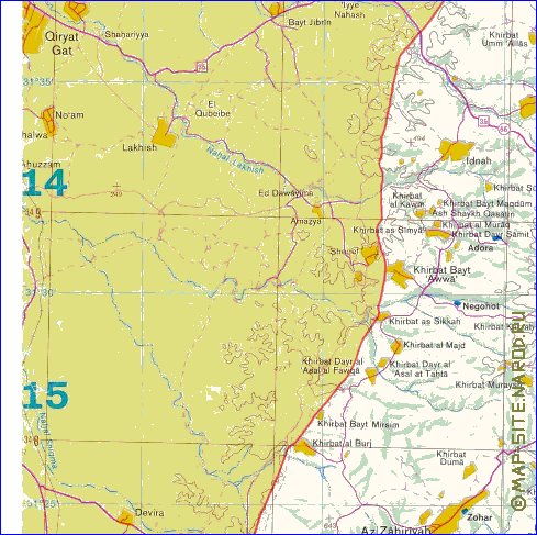 mapa de Cisjordania