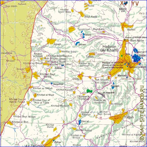 mapa de Cisjordania