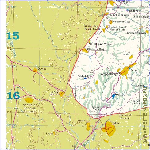 mapa de Cisjordania