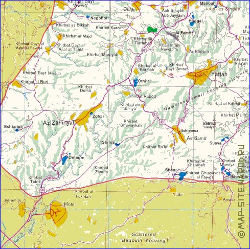 mapa de Cisjordania