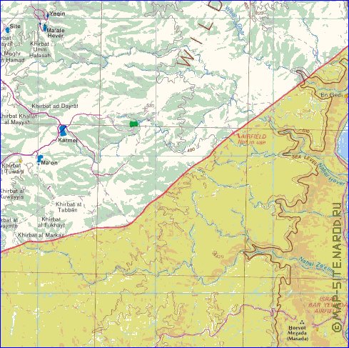 mapa de Cisjordania