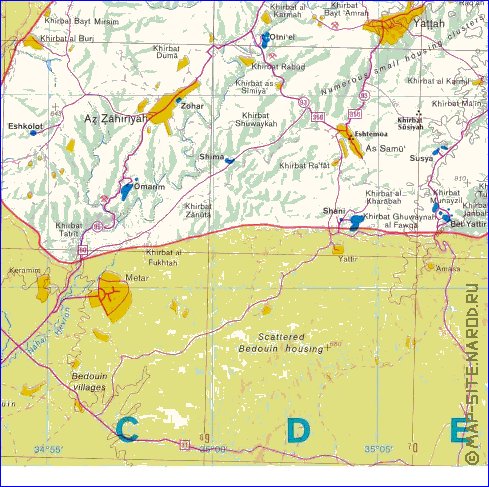 mapa de Cisjordania