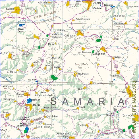 mapa de Cisjordania