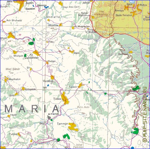 mapa de Cisjordania