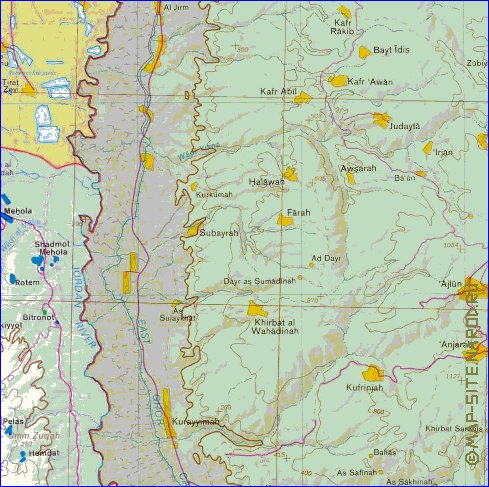 mapa de Cisjordania