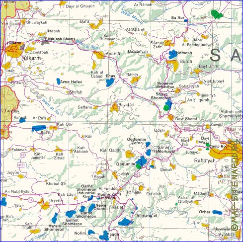 mapa de Cisjordania