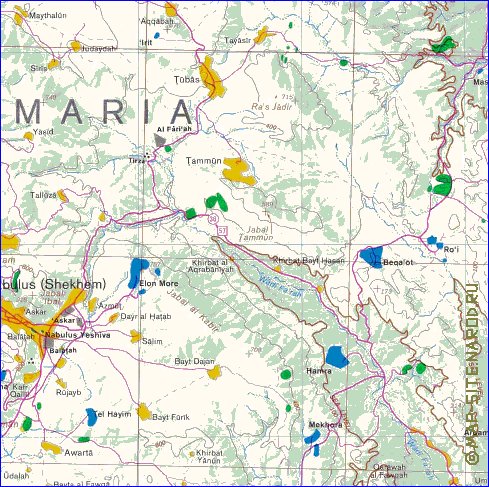 mapa de Cisjordania