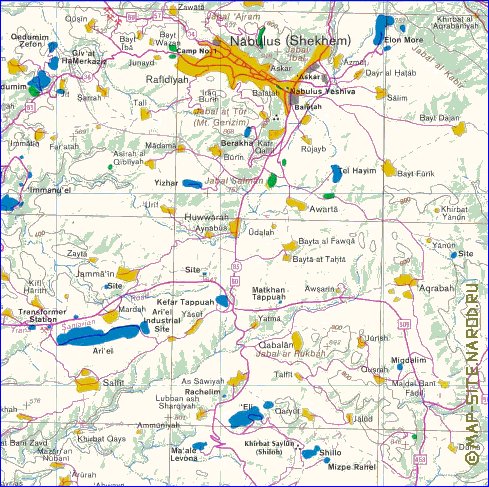 mapa de Cisjordania