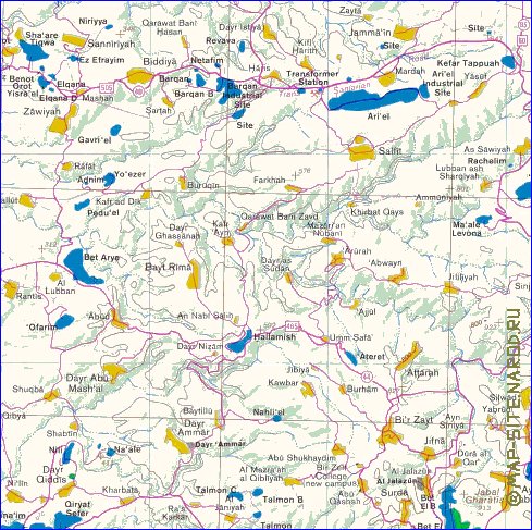 mapa de Cisjordania