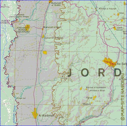 carte de Cisjordanie