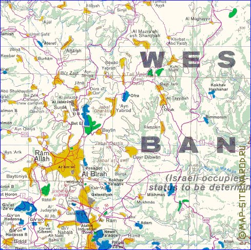 mapa de Cisjordania