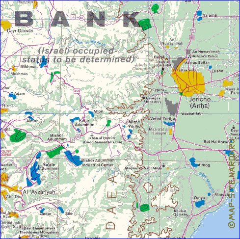 mapa de Cisjordania