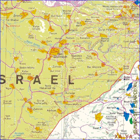 mapa de Cisjordania