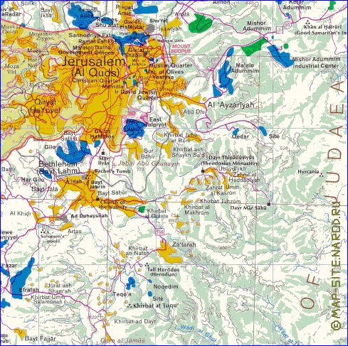 mapa de Cisjordania