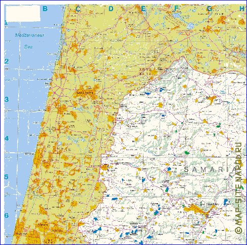 carte de Cisjordanie