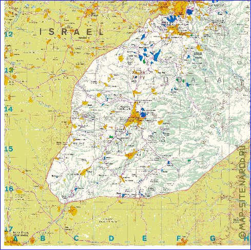 carte de Cisjordanie