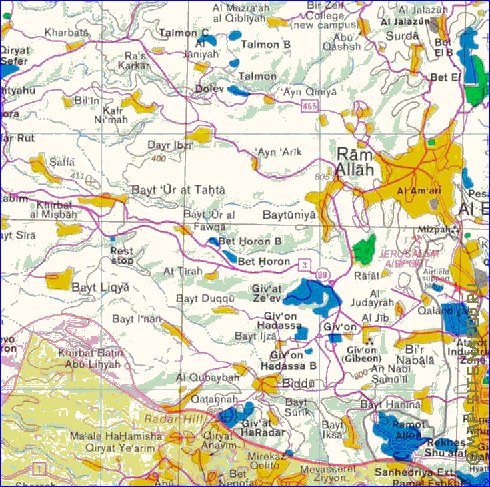 mapa de Cisjordania