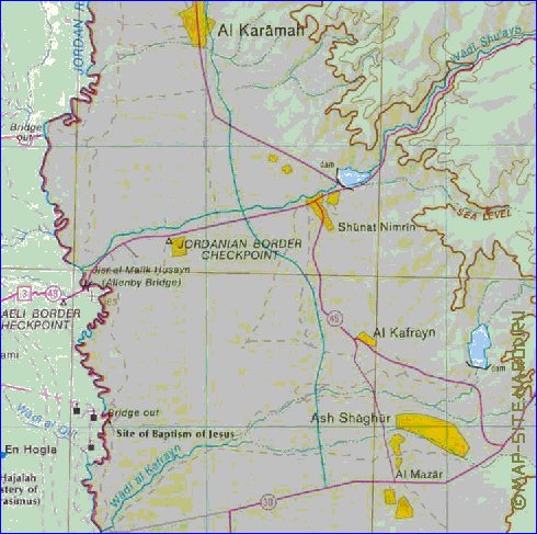 carte de Cisjordanie