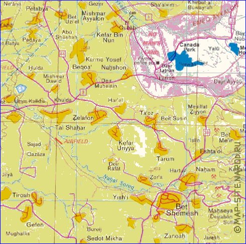 mapa de Cisjordania