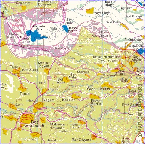 mapa de Cisjordania