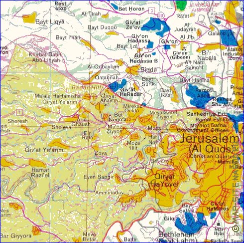 mapa de Cisjordania