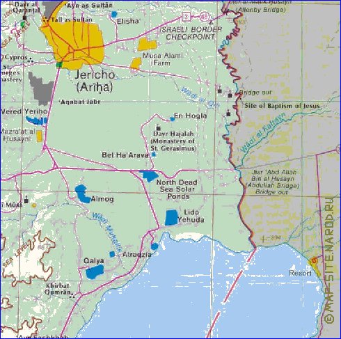 carte de Cisjordanie