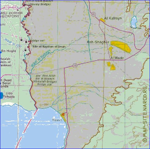 carte de Cisjordanie