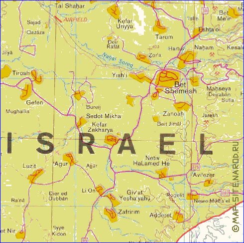 mapa de Cisjordania