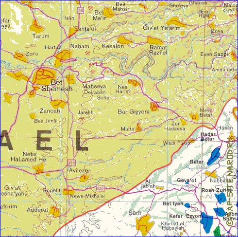 mapa de Cisjordania