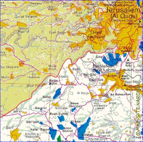 mapa de Cisjordania