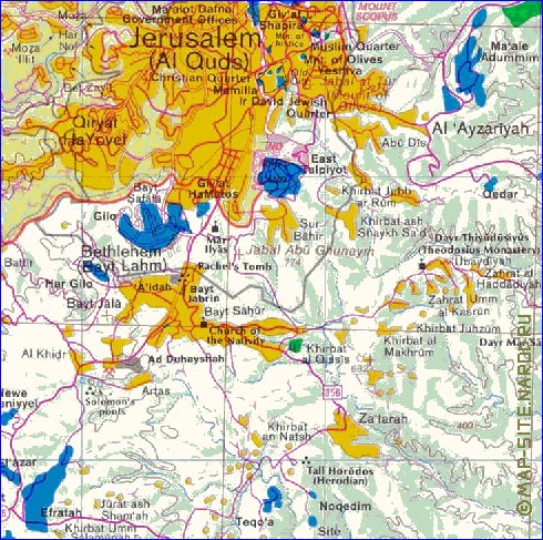 mapa de Cisjordania