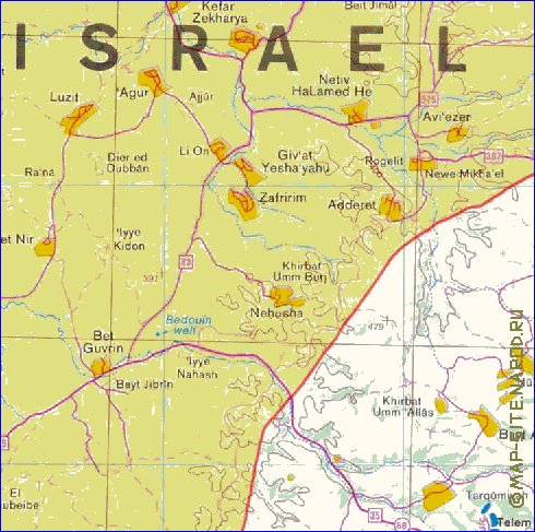 mapa de Cisjordania