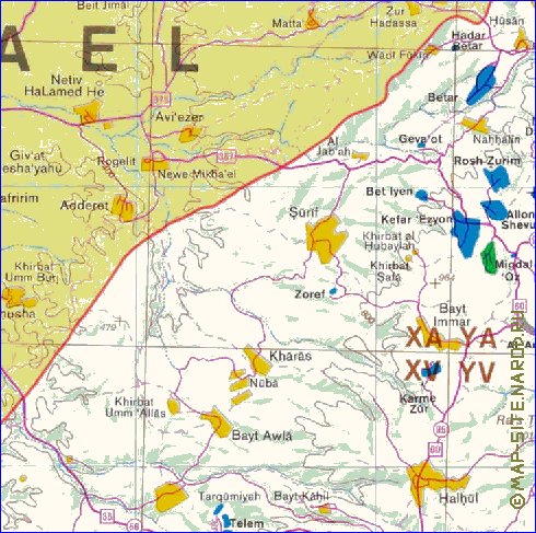 carte de Cisjordanie