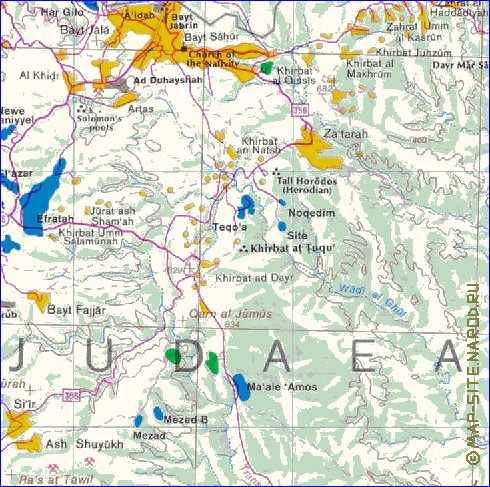 carte de Cisjordanie