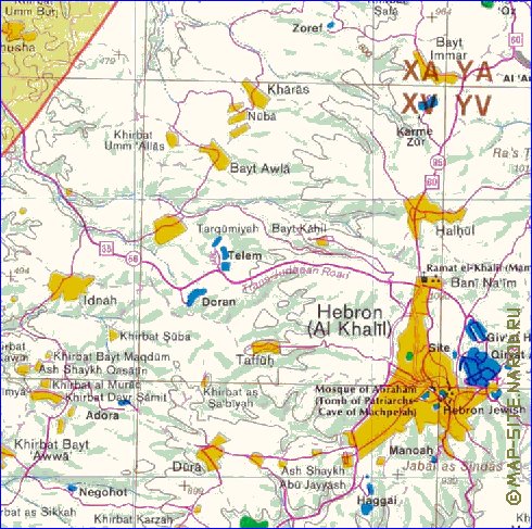 mapa de Cisjordania