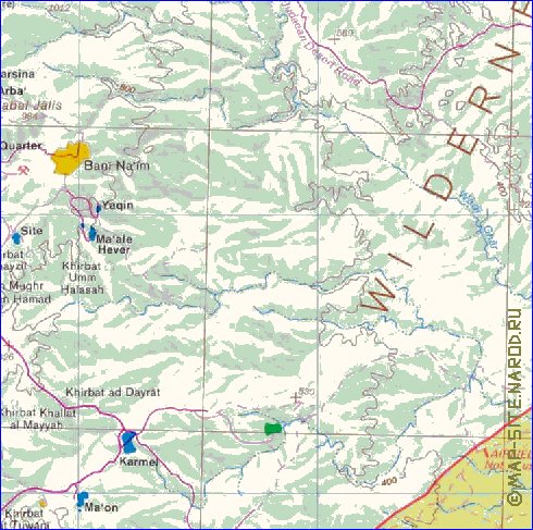 mapa de Cisjordania