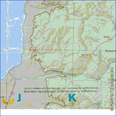 mapa de Cisjordania