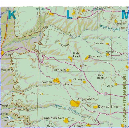 mapa de Cisjordania