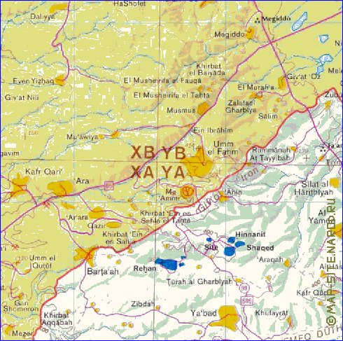 mapa de Cisjordania