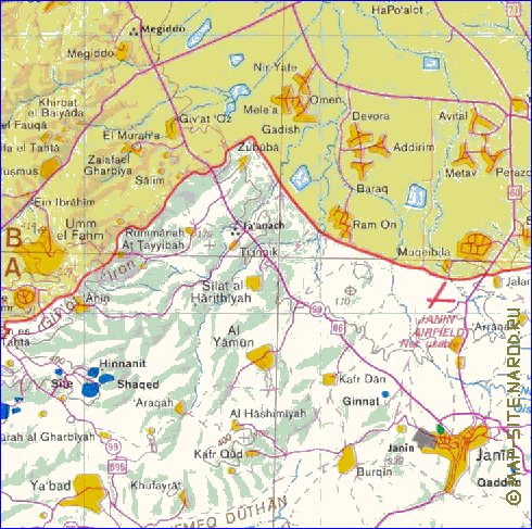 mapa de Cisjordania